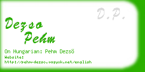 dezso pehm business card