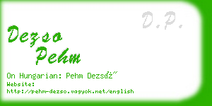 dezso pehm business card